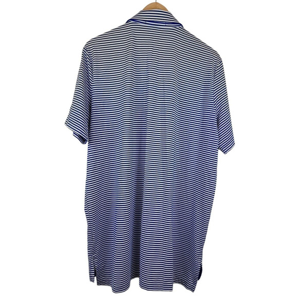 POLO RLX x SCIOTO CC Size Large Blue Striped Performance Golf Polo Shirt Mens - Picture 6 of 6